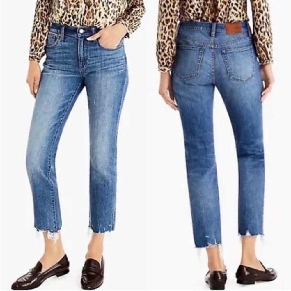 J. Crew Women's Straight Leg Cropped Blue Jeans